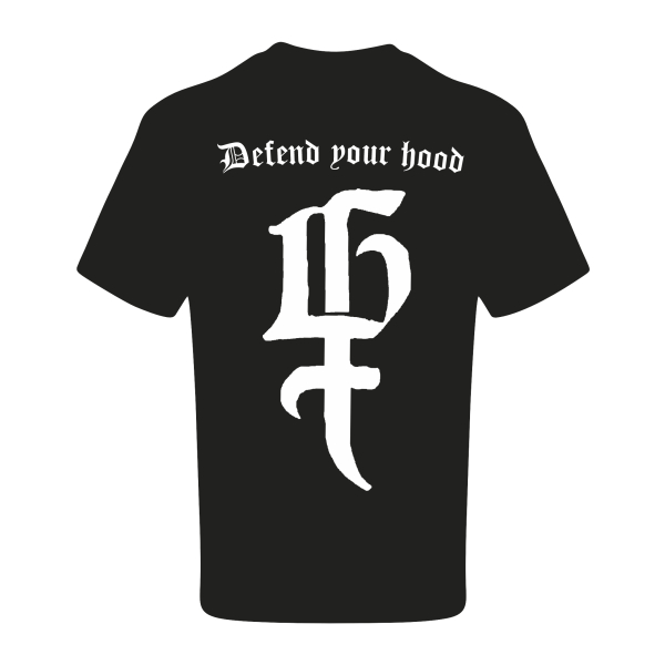 T-Shirt "defend your hood" / schwarz